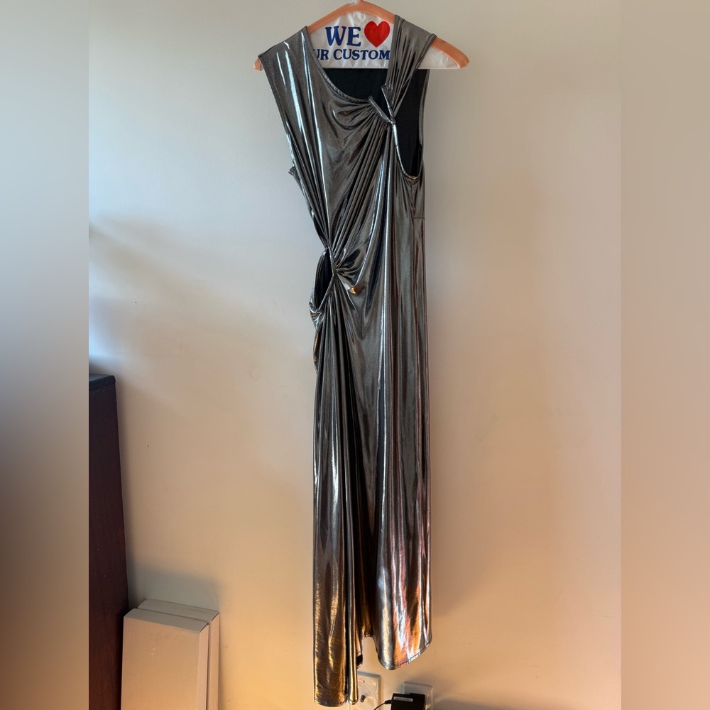 Topshop Liquid Silver Gown